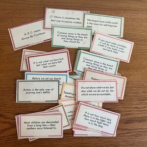 Vintage Jolly Rancher Fine‎ Candies Advertising Card Set of 39 Wisdom Quotes